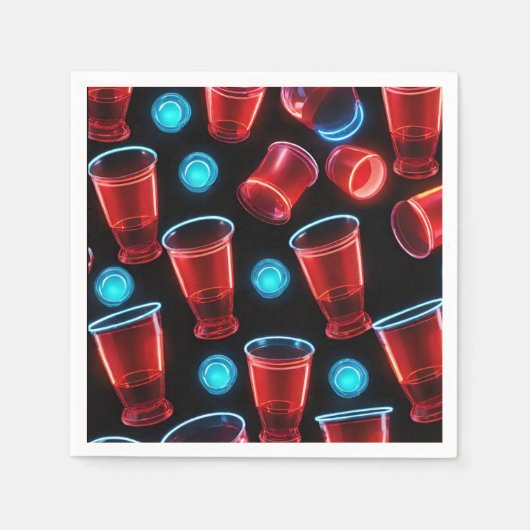 赤カップビールバッシュ スタンダードカクテルナプキン (正面)