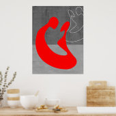 赤カップル ポスター (キッチン)