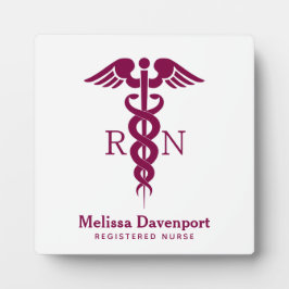 赤カドゥセウス登録ナース医療記号 フォトプラーク