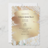 赤カニのマーブル模様のゴールド液体エレガントパーティー 招待状 (裏面)