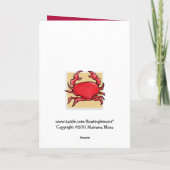 赤カニ砂がん〔占星術の〕十二宮図誕生日カード カード (裏面)