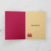 赤カニ砂がん〔占星術の〕十二宮図誕生日カード カード (内部)