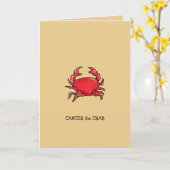赤カニ砂がん〔占星術の〕十二宮図誕生日カード カード (黄色い花)