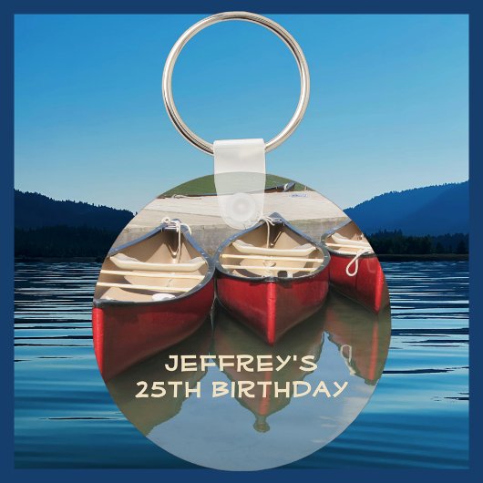 赤カヌーパーソナライズされたキーチェーン（キーチェーン） キーホルダー