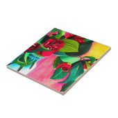 赤カメリアスフラワーアート タイル (側面)