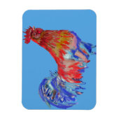 赤カラフルいオル絵画スターの青冷蔵庫用マグネット マグネット (縦)