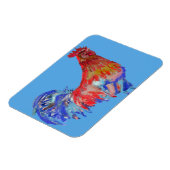 赤カラフルいオル絵画スターの青冷蔵庫用マグネット マグネット (左側)