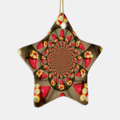 赤カラフルい喜び:イチゴ万華鏡のように千変万化するパターンアート セラミックオーナメント (右)