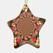 赤カラフルい喜び:イチゴ万華鏡のように千変万化するパターンアート セラミックオーナメント (左)