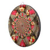 赤カラフルい喜び：イチゴ万華鏡のように千変万化するパターンアート ダーツボード (正面右)