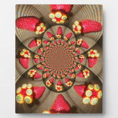 赤カラフルい喜び：イチゴ万華鏡のように千変万化するパターンアート フォトプラーク (正面)