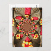 赤カラフルい喜び：イチゴ万華鏡のように千変万化するパターンアート ポストカード (正面/裏面)