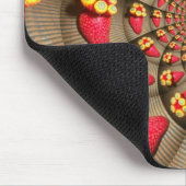 赤カラフルい喜び:イチゴ万華鏡のように千変万化するパターンアート マウスパッド (コーナー)