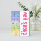 赤カラフルちゃんシャワーありがとうはがき ポストカード (スタンド正面)