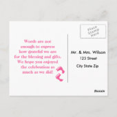 赤カラフルちゃんシャワーありがとうはがき ポストカード (裏面)