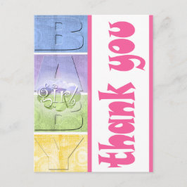 赤カラフルちゃんシャワーありがとうはがき ポストカード