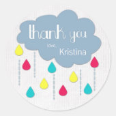 赤カラフルちゃんシャワーありがとうシール ラウンドシール (正面)