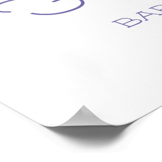 赤カラフルちゃんシャワーへようこそ水色レインボー ポスター (角)