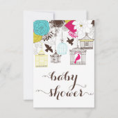 赤カラフルちゃんシャワーギフト登録カード 招待状 (正面)