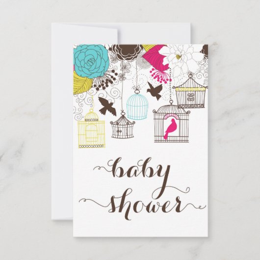 赤カラフルちゃんシャワーギフト登録カード 招待状 (正面)