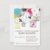 赤カラフルちゃんシャワーギフト登録カード 招待状 (裏面)