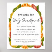 赤カラフルちゃんシャワーサイン用かんきつ祈りの言葉 ポスター (正面)