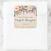 赤カラフルちゃんシャワーフローラ蔵書票シール スクエアシール (バッグ)