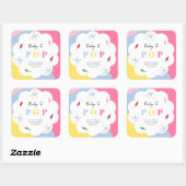 赤カラフルちゃんシャワー準備ポップ・アートのポスシクル スクエアシール (シート)