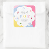 赤カラフルちゃんシャワー準備ポップ・アートのポスシクル スクエアシール (バッグ)