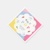 赤カラフルちゃんシャワー準備ポップ・アートのポスシクル スタンダードカクテルナプキン (角)