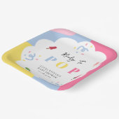 赤カラフルちゃんシャワー準備ポップ・アートのポスシクル ペーパープレート (傾斜あり)