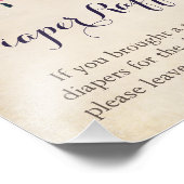 赤カラフルちゃんシャワー用フローラおむつラッフルサイン フォトプリント            (角)