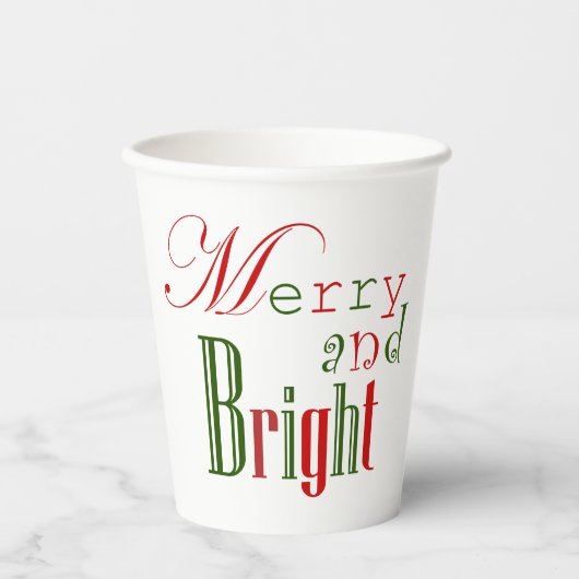 赤カラフルと緑と明メリーるい紙カップ 紙コップ (正面)