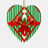 赤カラフルと緑のクリスマスボウレトロ セラミックオーナメント (右)