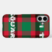 赤カラフルと緑のタータンチェック格子状デザイン Case-Mate iPhoneケース (裏面 (横))