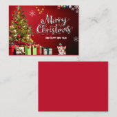 赤カラフルと緑のメリークリスマスカード ノートカード (正面/裏面)