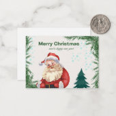 赤カラフルと緑のメリークリスマスグリーティングカード ノートカード (正面/裏面インサイチュ)