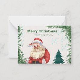 赤カラフルと緑のメリークリスマスグリーティングカード ノートカード