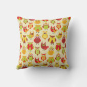 赤カラフルと緑の可愛いフクロウ クッション (裏面)