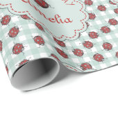 赤カラフルと青のラディバグ虫子供の誕生日 ラッピングペーパー (ロールコーナー)