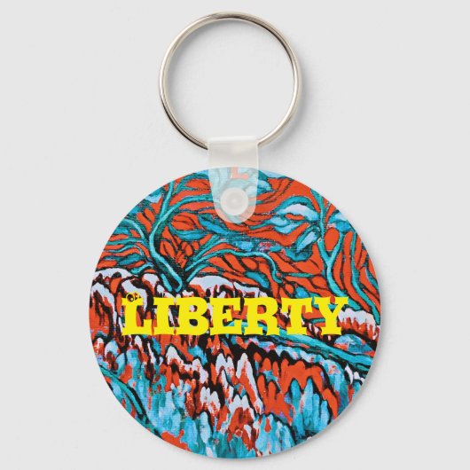 赤カラフルと青の魔法の森 キーホルダー (正面)