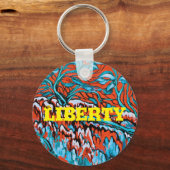 赤カラフルと青の魔法の森 キーホルダー (正面)