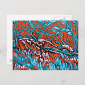 赤カラフルと青の魔法の森 ポストカード (正面/裏面)