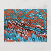 赤カラフルと青の魔法の森 ポストカード (正面)