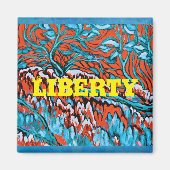 赤カラフルと青の魔法の森 マグネット (正面)