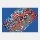 赤カラフルと青の魔法の森 ラッピングペーパーシート (正面3)