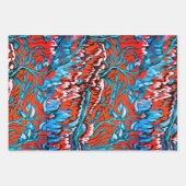 赤カラフルと青の魔法の森 ラッピングペーパーシート (正面2)