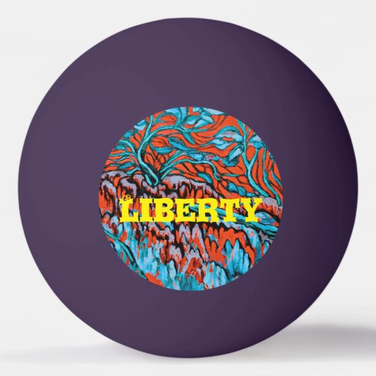 赤カラフルと青の魔法の森 卓球ボール (正面)