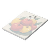 赤カラフルと黄色のリンゴパーソナライズされた ノートパッド (回転)