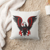 赤カラフルと黒のワシ クッション (ブランケット)